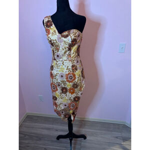 Women's Dress the Population Beige Floral Dress Size S